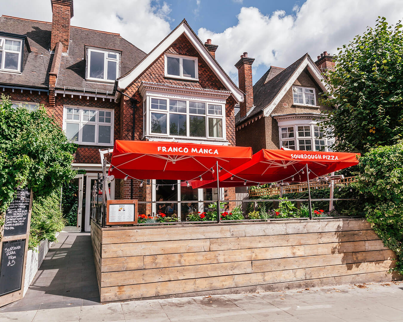 outside terrace in Belsize