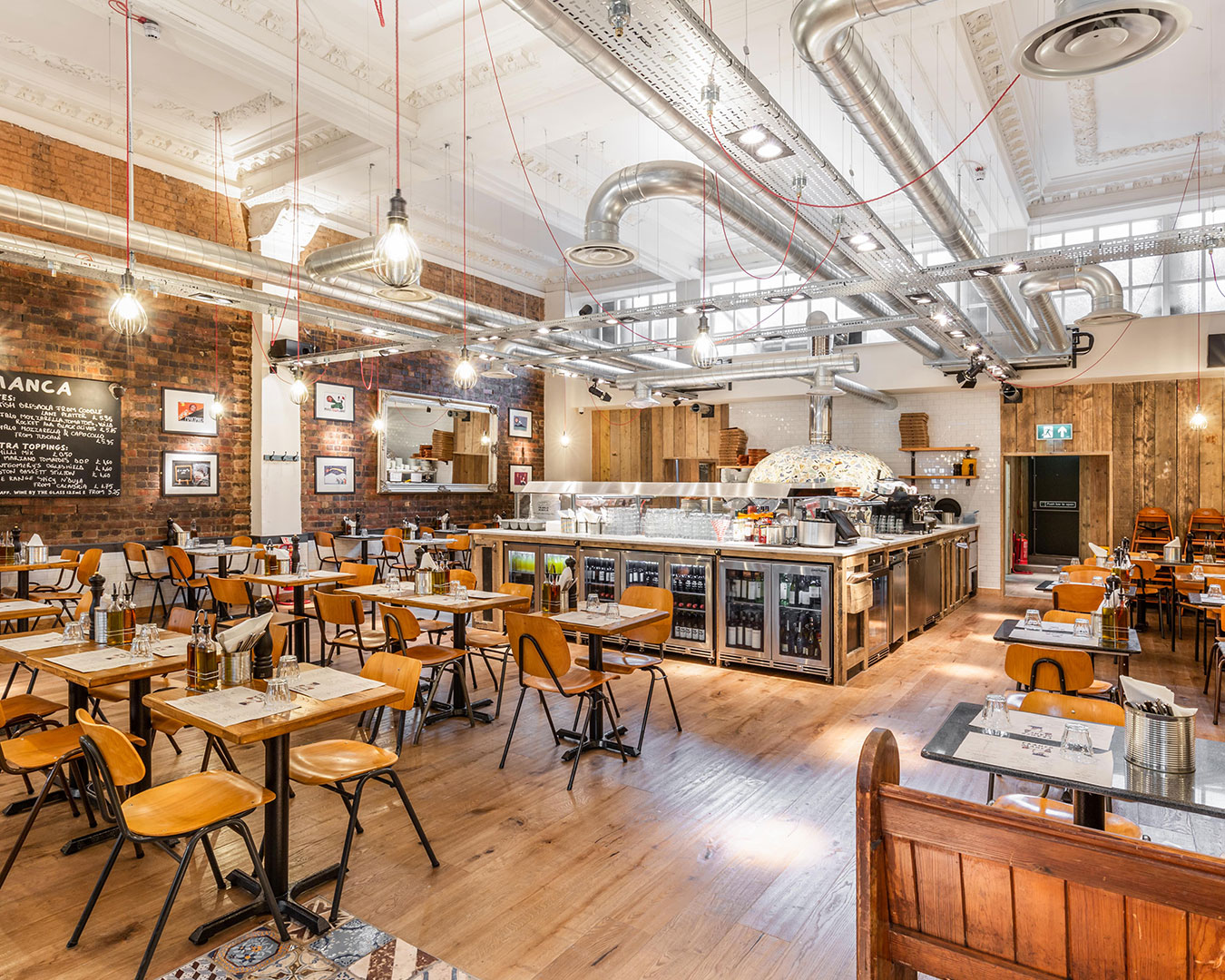 interior of Franco Manca pizzeria