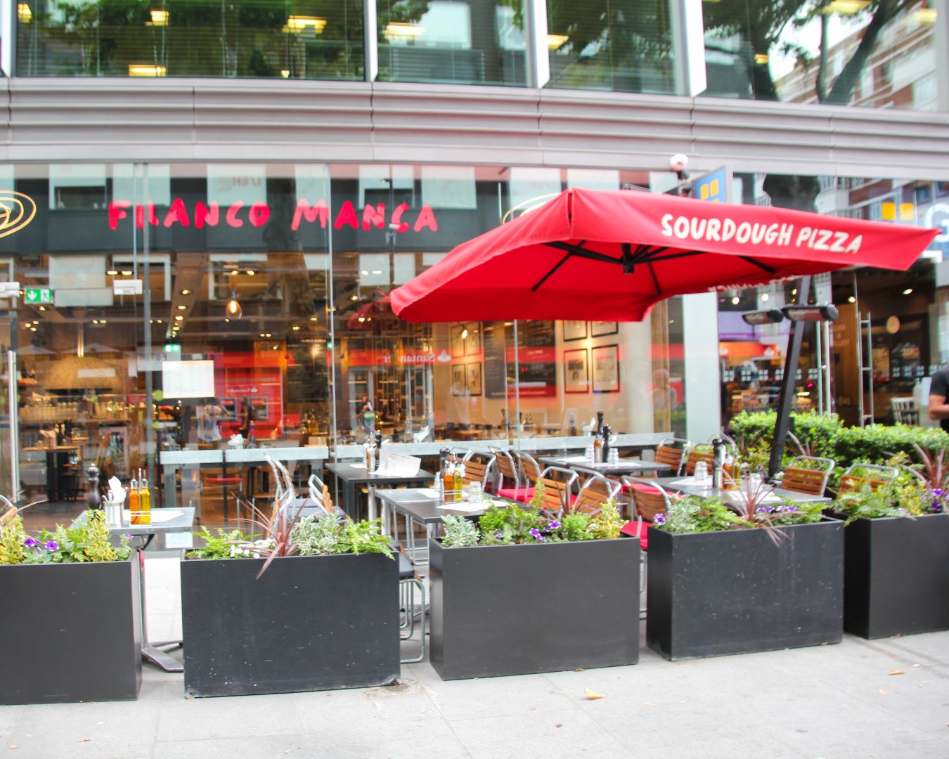 Franco Manca outdoor terrace in Manchester