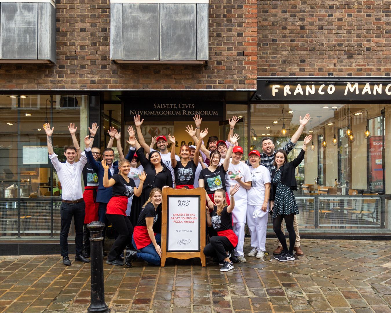 happy Franco Manca team in Chichester