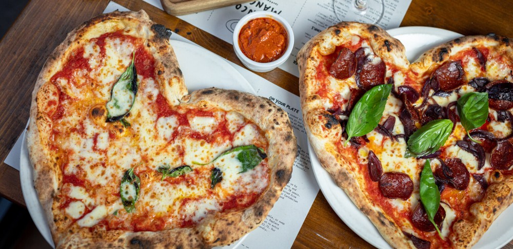 heart shaped sourdough pizza