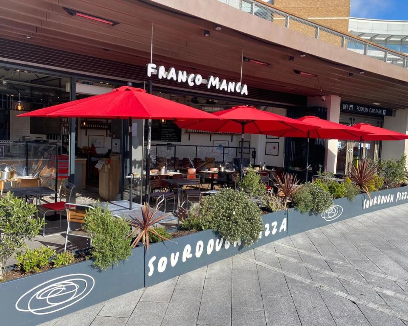 cozy terrace in Franco Manca Southampton