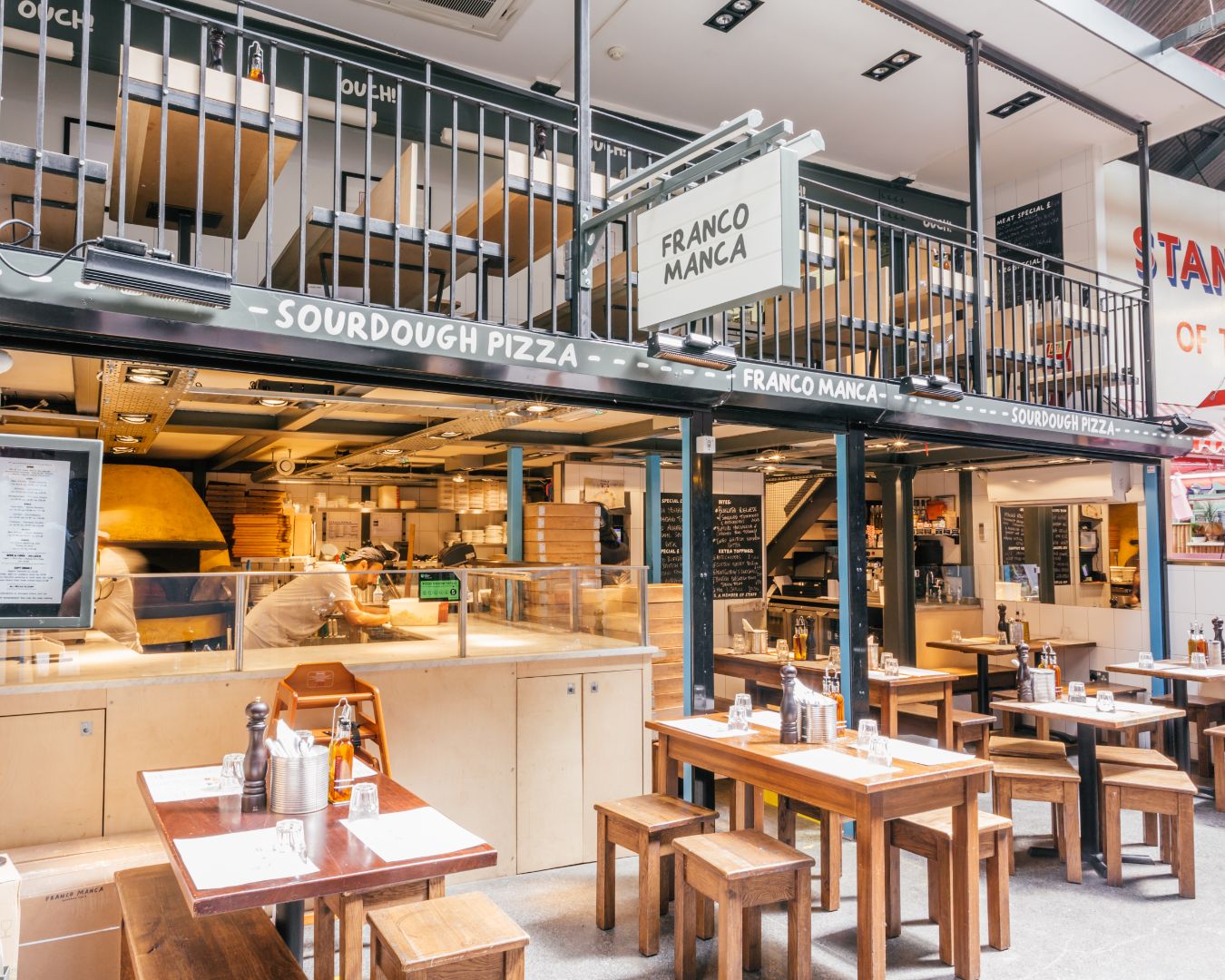 Franco Manca pizza in Tooting's covered market